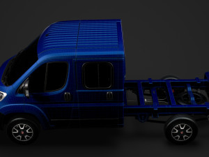 fiat ducato chassis truck crew cab 3450 wb 2019 3D Model
