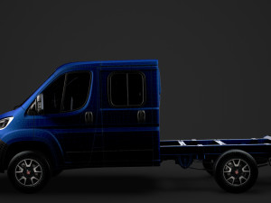fiat ducato chassis truck crew cab 3450 wb 2019 3D Model