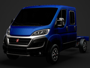 fiat ducato chassis truck crew cab 3450 wb 2019 3D Model