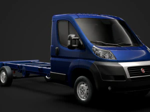 Fiat Ducato chassis vrachtwagen enkele cabine 4300wb 2014 3D Model
