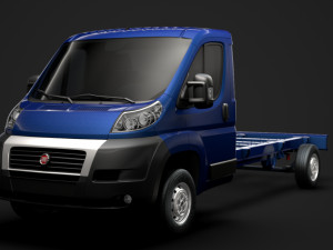 fiat ducato chassis truck single cab 4300wb 2014 3Dモデル