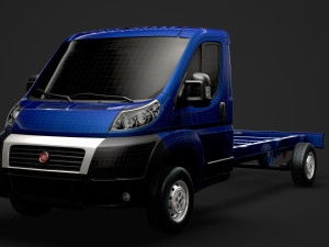 fiat ducato chassis truck single cab 4300wb 2014 3Dモデル