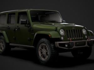 jeep wrangler unlimited 75th anniversary jk 2018 3D Model