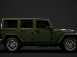 jeep wrangler unlimited 75th anniversary jk 2018 3D Модель