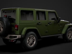 jeep wrangler unlimited 75th anniversary jk 2018 3D Модель