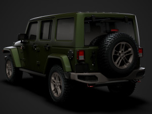 jeep wrangler unlimited 75th anniversary jk 2018 3D Модель
