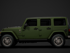 jeep wrangler unlimited 75th anniversary jk 2018 3D Модель