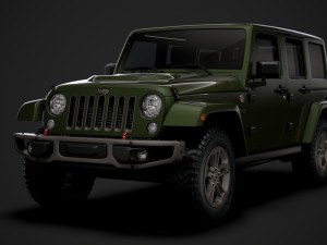 jeep wrangler unlimited 75th anniversary jk 2018 3D Модель