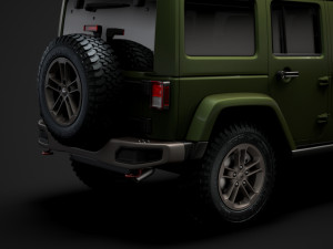 jeep wrangler unlimited 75th anniversary jk 2018 3D Модель