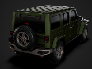 jeep wrangler unlimited 75th anniversary jk 2018 3D Модель