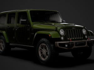 jeep wrangler unlimited 75th anniversary jk 2018 3D Модель