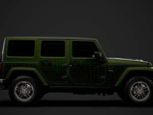 jeep wrangler unlimited 75th anniversary jk 2018 3D Модель