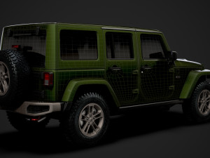 jeep wrangler unlimited 75th anniversary jk 2018 3D Модель