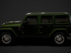 jeep wrangler unlimited 75th anniversary jk 2018 3D Модель