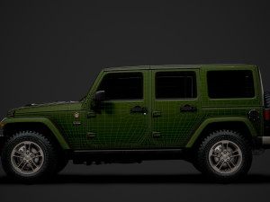 jeep wrangler unlimited 75th anniversary jk 2018 3D Модель