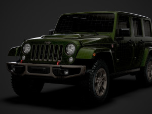 jeep wrangler unlimited 75th anniversary jk 2018 3D Модель