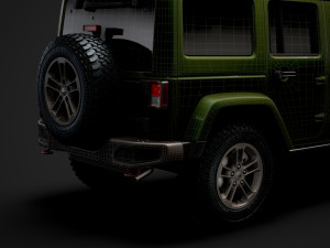 jeep wrangler unlimited 75th anniversary jk 2018 3D Модель
