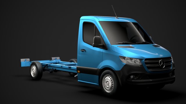 mercedes sprinter chassis single cab l3 rwd 2019 Model 3D .c4d .max .obj .3ds .fbx .stl .blend 