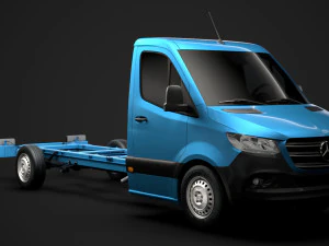 mercedes sprinter chassis single cab l3 rwd 2019 3D Модель
