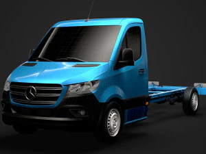 mercedes sprinter chassis single cab l3 rwd 2019 3D Model
