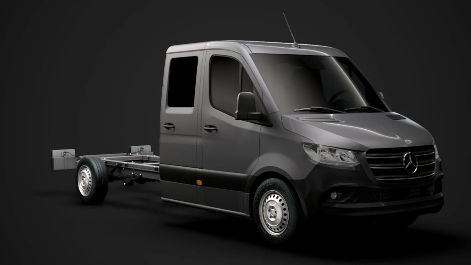mercedes sprinter chassis crew cab l3 rwd 2019 3D Model .c4d .max .obj .3ds .fbx .stl .blend