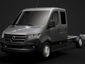 mercedes sprinter chassis crew cab l3 rwd 2019 3D Model