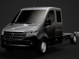 mercedes sprinter chassis crew cab l3 rwd 2019 3D Model