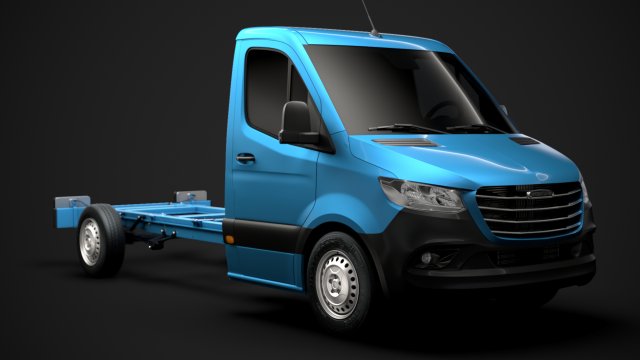 freightliner sprinter chassis single cab l2 fwd 2019 3D Model .c4d .max .obj .3ds .fbx .stl .blend 
