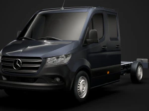 mercedes sprinter chassis crew cab l2 fwd 2019 3D Model