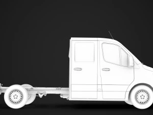 mercedes sprinter chassis crew cab l2 fwd 2019 3D Model