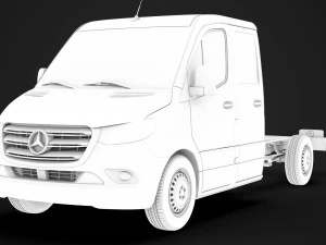 mercedes sprinter chassis crew cab l2 fwd 2019 3D Model