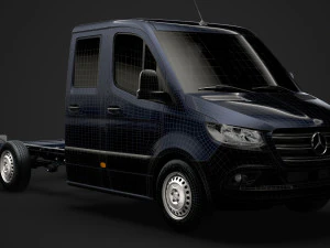 mercedes sprinter chassis crew cab l2 fwd 2019 3D Model
