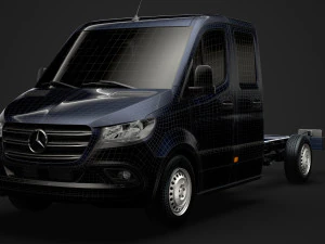 mercedes sprinter chassis crew cab l2 fwd 2019 3D Model