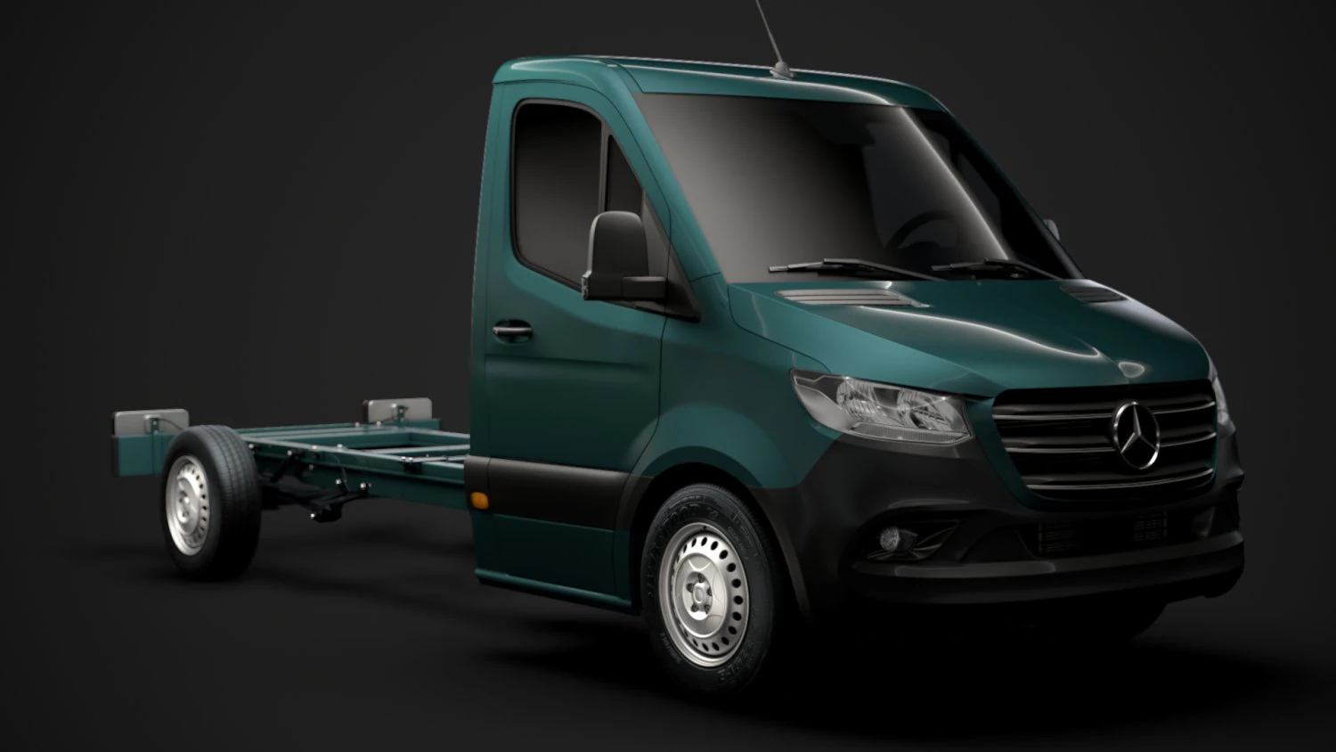 mercedes sprinter chassis single cab l2 fwd 2019 3D Model .c4d .max .obj .3ds .fbx .stl .blend
