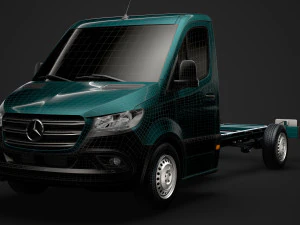 mercedes sprinter chassis single cab l2 fwd 2019 3D Model