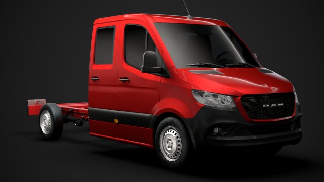 ram sprinter chassis crew cab l2 fwd 2019 3D Model .c4d .max .obj .3ds .fbx .stl .blend 