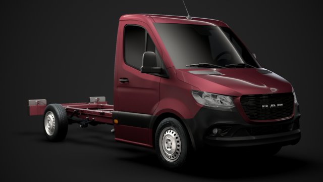 ram sprinter chassis single cab l2 rwd 2019 3D Model .c4d .max .obj .3ds .fbx .stl .blend