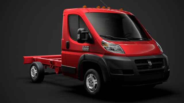 ram promaster cargo chassis truck single cab 3000 wb 2019 3D Модель .c4d .max .obj .3ds .fbx .stl .blend 
