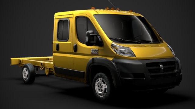 ram promaster cargo chassis truck crew cab 4035xl wb 2019 Model 3D .c4d .max .obj .3ds .fbx .stl .blend 