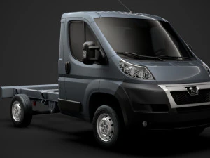 peugeot boxer yönetici şasi kamyon tek kabin 3000wb 2014 3D Model