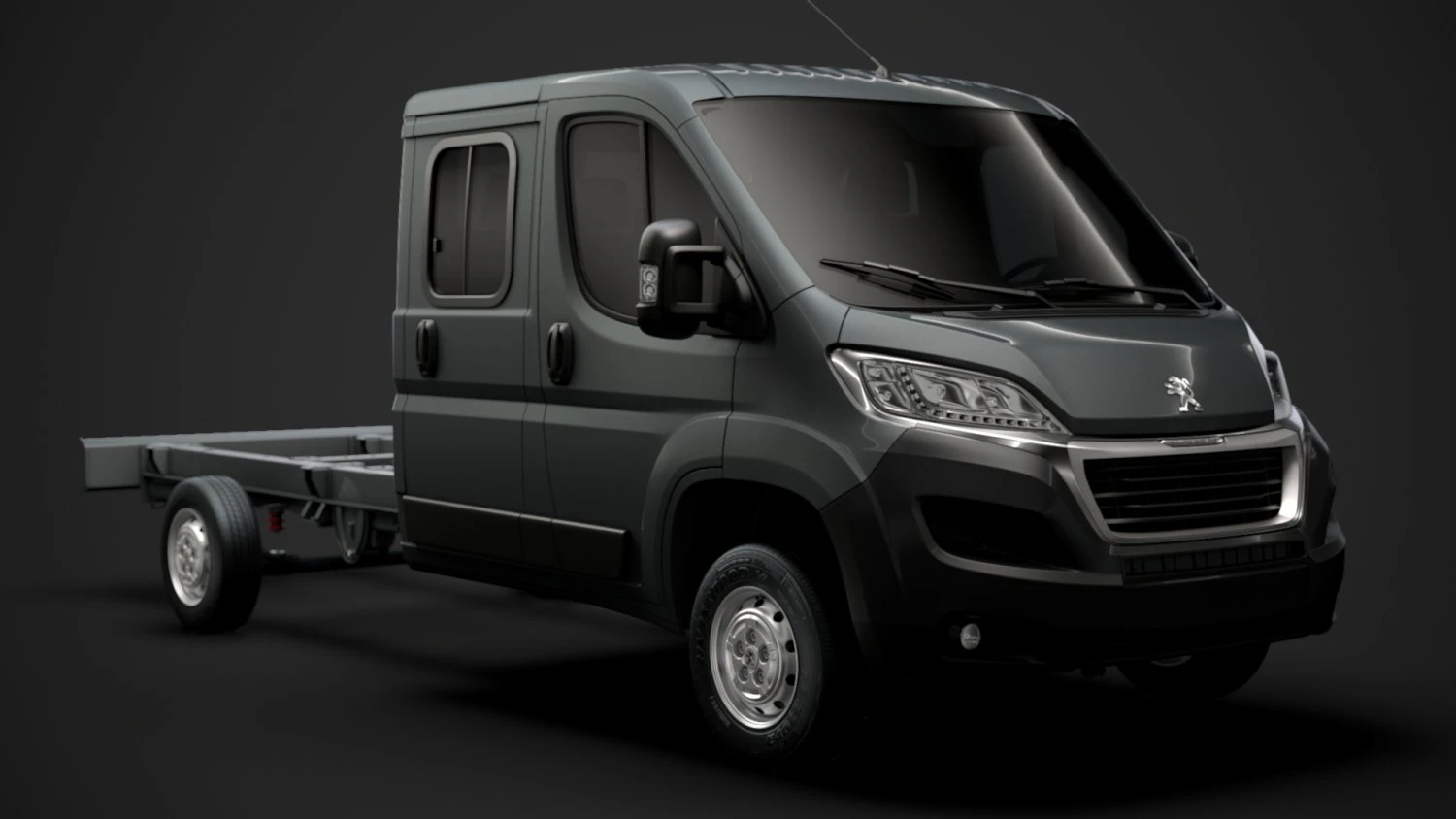 peugeot boxer manager chassis truck crew cab 4035xl wb 2019 3D Model .c4d .max .obj .3ds .fbx .stl .blend 