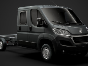 peugeot boxer manager chassis truck crew cab 4035xl wb 2019 3D Model