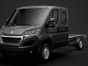 peugeot boxer manager chassis truck crew cab 4035xl wb 2019 3D Model
