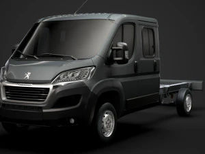 peugeot boxer manager chassis truck crew cab 4035xl wb 2019 3D Model