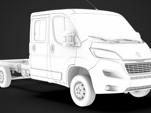 peugeot boxer manager chassis truck crew cab 4035xl wb 2019 3D Model
