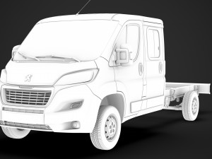peugeot boxer manager chassis truck crew cab 4035xl wb 2019 3D Model