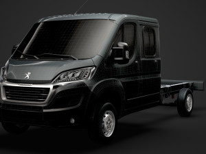 peugeot boxer manager chassis truck crew cab 4035xl wb 2019 3D Model