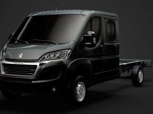 peugeot boxer manager chassis truck crew cab 4035xl wb 2019 3D Model