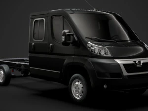 peugeot boxer yönetici şasi kamyon mürettebat kabini 4035xl wb 2014 3D Model