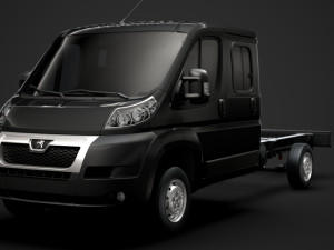 peugeot boxer manager chassis truck crew cab 4035xl wb 2014 3D Model